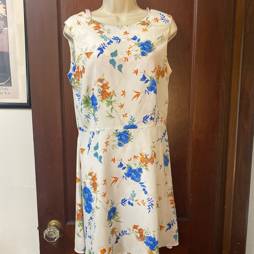 Sheer floral print summer dress sz 12